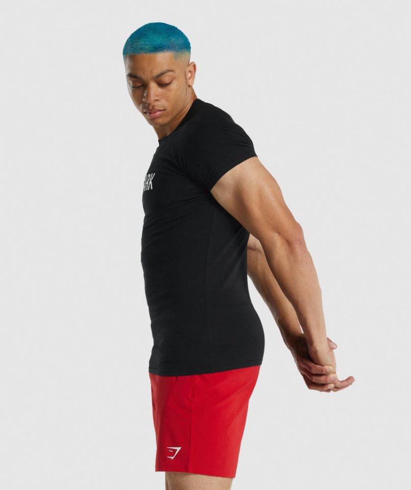 Men's Gymshark Apollo T-Shirts Black | NZ 0EFNWQ